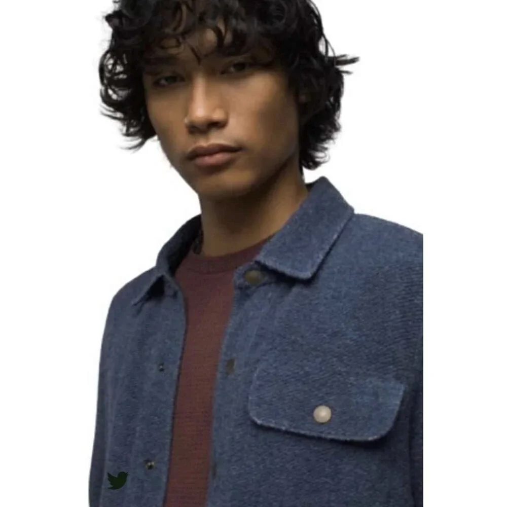 prAna IncrediWool Overshirt Men's XL Stormy Night Heather Slim NWT MSRP $175